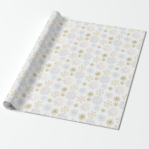 Blue Snowflake Winter Wrapping Paper