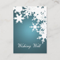 blue snowflake wishing well cards
