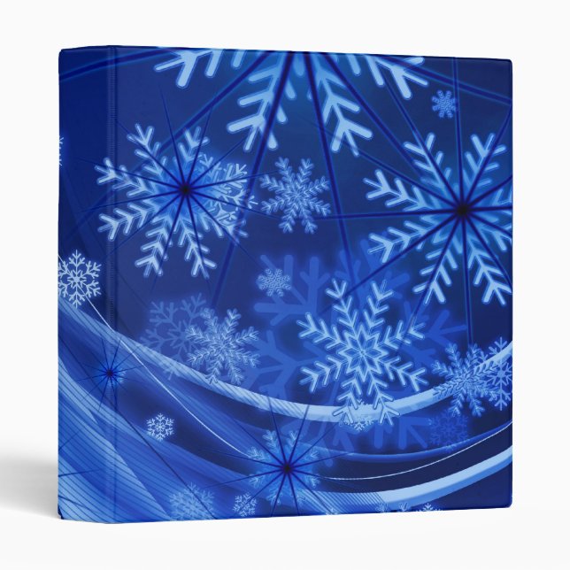 Blue Snowflakes 3 Ring Binder (Front/Spine)