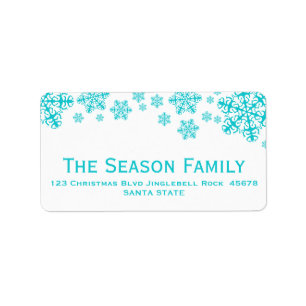 Blue Snowflakes address label