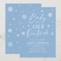 Blue Snowflakes Baby It's Cold Outside Baby Shower