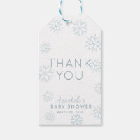 Blue Snowflakes Baby Its Cold Outside Thank You Gift Tags