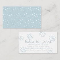 Blue Snowflakes Baby Shower Books for Baby Enclosure Card