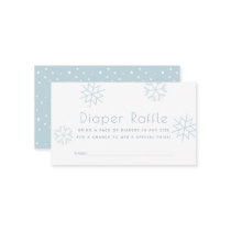 Blue Snowflakes Baby Shower Diaper Raffle Ticket Enclosure Card
