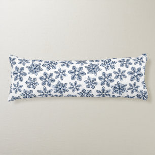 Blue snowflakes body pillow