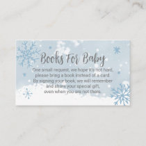 Blue Snowflakes Boy Baby Shower Books For Baby Enclosure Card