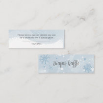 Blue Snowflakes Boy Baby Shower Diaper Raffle Mini Business Card