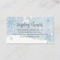 Blue Snowflakes Boy Baby Shower Display Shower Enclosure Card
