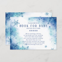 Blue Snowflakes Boys Baby Shower Book for Baby  Enclosure Card