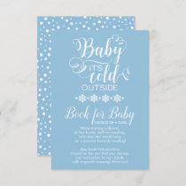 Blue Snowflakes Bring A Book for Baby Card