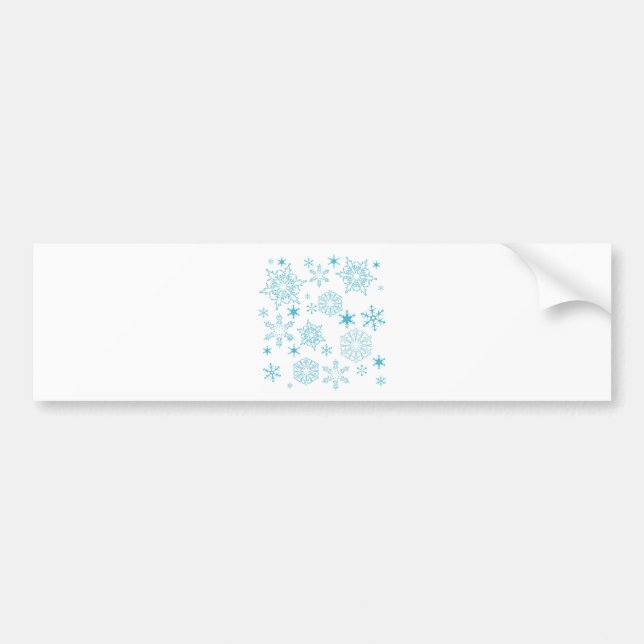 blue snowflakes bumper sticker (Front)
