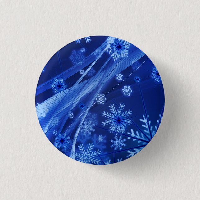 Blue Snowflakes Button (Front)