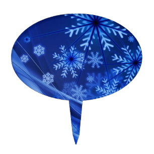 Blue Snowflakes Cake Topper