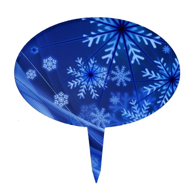Blue Snowflakes Cake Topper (Front)
