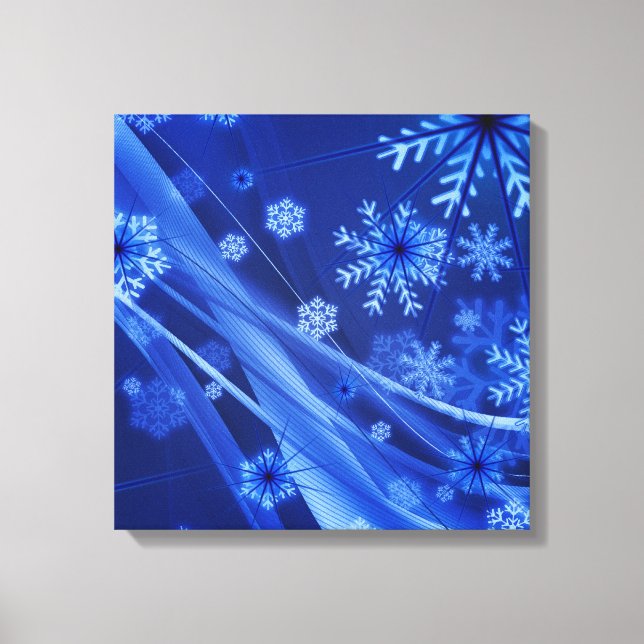 Blue Snowflakes Canvas Print (Front)