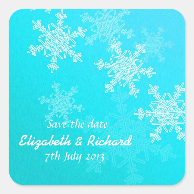 Blue Snowflakes Christmas Trees Sticker (Front)