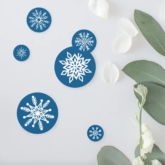 Blue Snowflakes Classic Winter White Snow Confetti (Creator Uploaded)