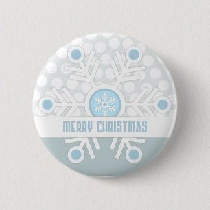 Blue Snowflakes Contemporary Button