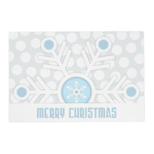 Blue Snowflakes Contemporary Placemat