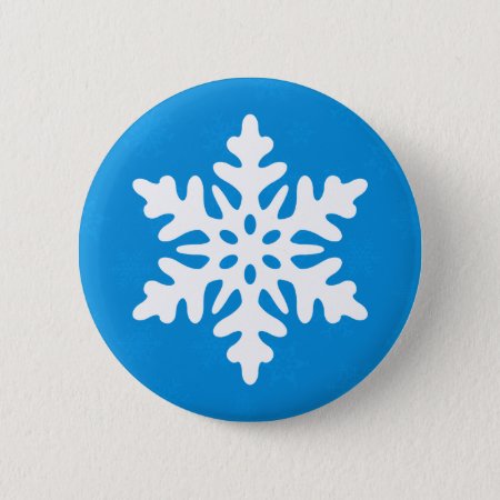 Blue Snowflakes Custom Christmas Button Pin Flair