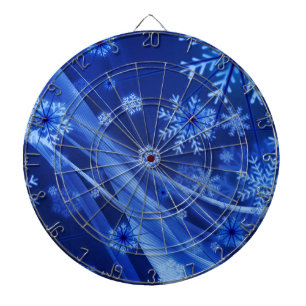 Blue Snowflakes Dart Board