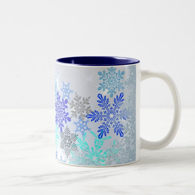 Blue Snowflakes Design Coffee Mug