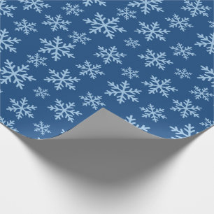 Blue Snowflakes for Festive Holiday Gift Seamless Wrapping Paper