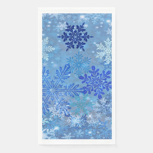 Blue Snowflakes Guest Towel Napkins