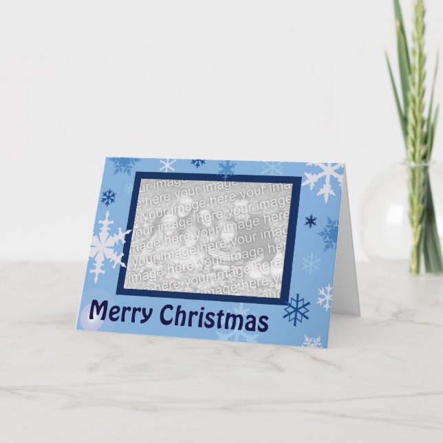 Blue Snowflakes Holiday Card (Front)
