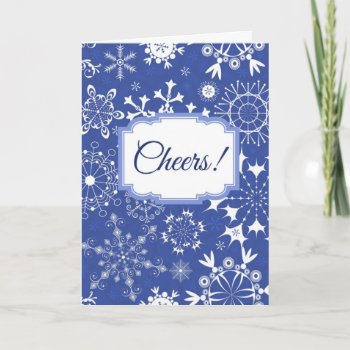 Blue Snowflakes Holiday Christmas Card by goldersbug at Zazzle