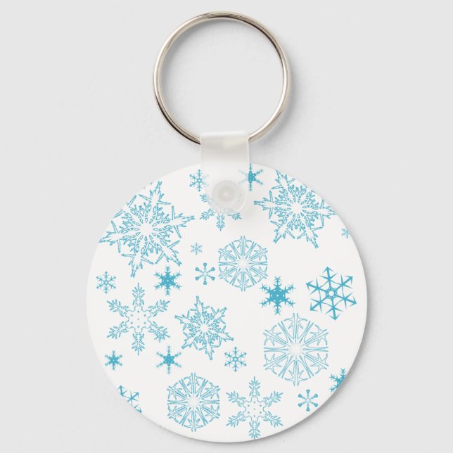 blue snowflakes keychain (Front)