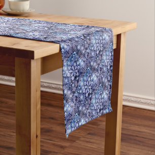 Blue Snowflakes Long Table Runner