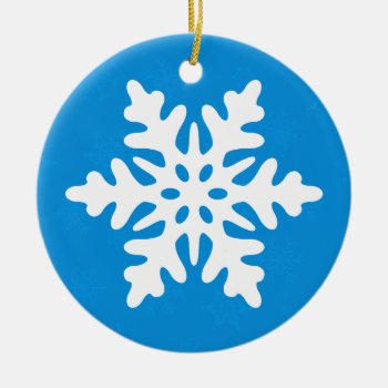 Blue Snowflakes Merry Christmas Ornaments by thechristmascardshop at Zazzle