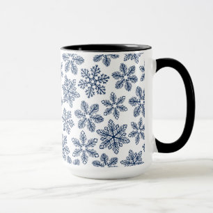 Blue snowflakes mug