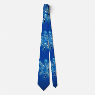 Blue snowflakes neck tie