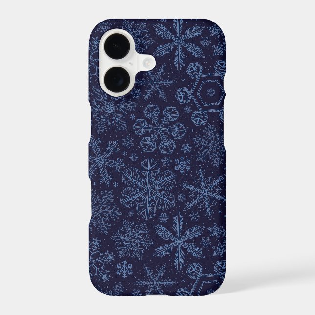 Blue Snowflakes on blue Case-Mate iPhone Case (Back)
