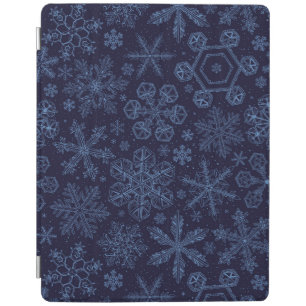 Blue Snowflakes on blue iPad Smart Cover
