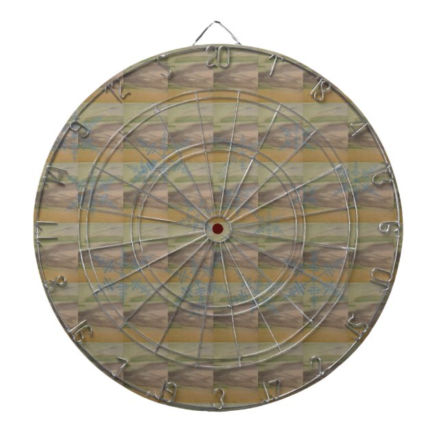 Blue Snowflakes on the Seashore  Dart Board (Front)