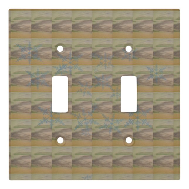 Blue Snowflakes on the Seashore  Light Switch Cover (Front)