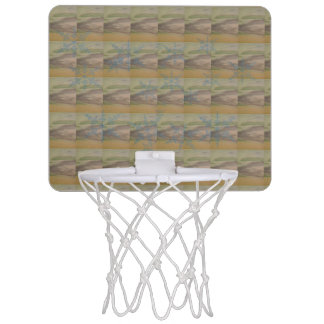 Blue Snowflakes on the Seashore  Mini Basketball Hoop
