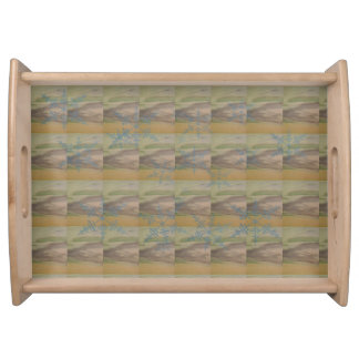 Blue Snowflakes on the Seashore Serving Tray