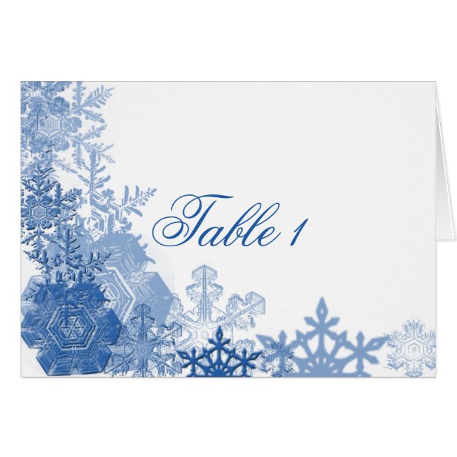 Blue Snowflakes on White Background Cards (Front Horizontal)