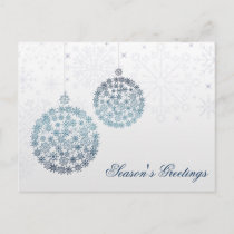 blue snowflakes ornaments Holiday postCards