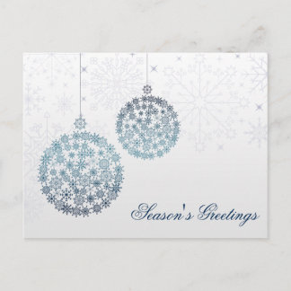 blue snowflakes ornaments Holiday postCards