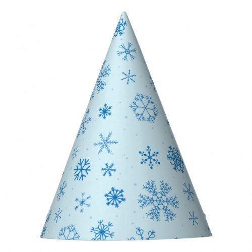 Blue Snowflakes Party Hat