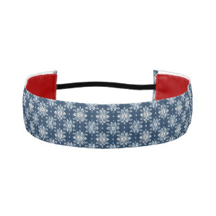 Blue Snowflakes Pattern Athletic Headband