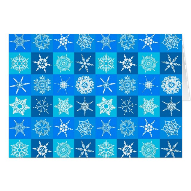 Blue Snowflakes Pattern Cards (Front Horizontal)