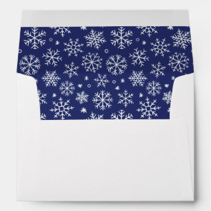 Blue Snowflakes Pattern Envelope