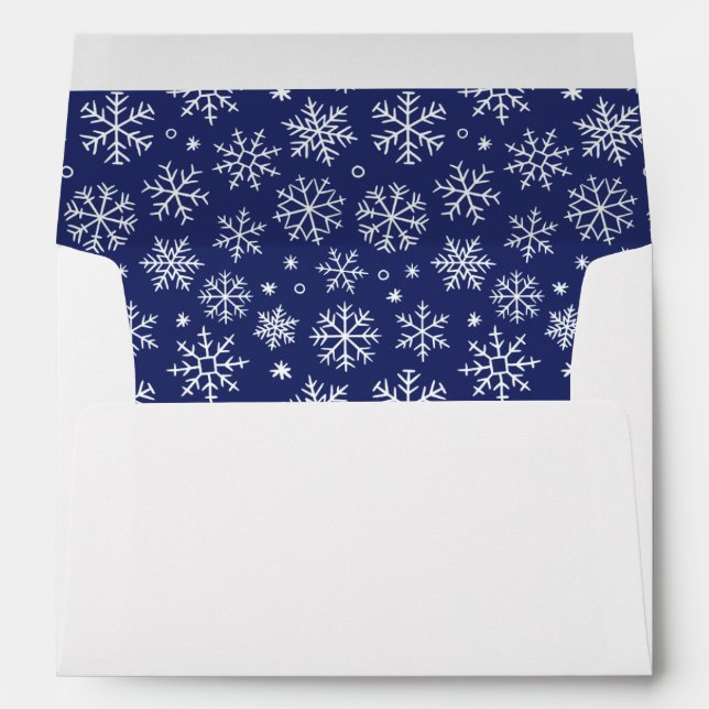 Blue Snowflakes Pattern Envelope (Back (Bottom))