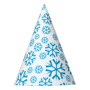 Blue Snowflakes Pattern Party Hat